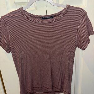 Brandy Melville soft red and white tee
